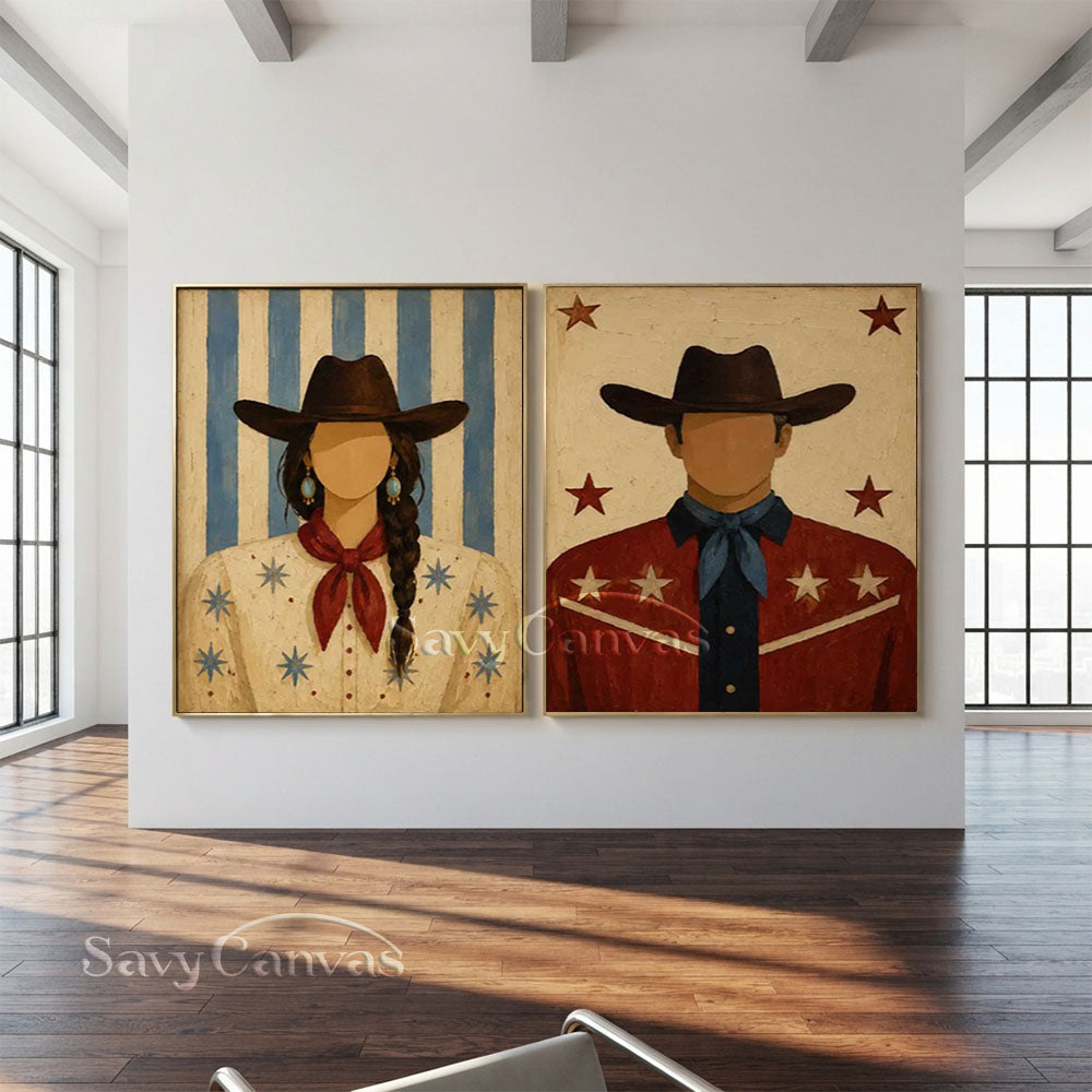 Handmade Modernism Couple Abstract Oil Painting #SS 281