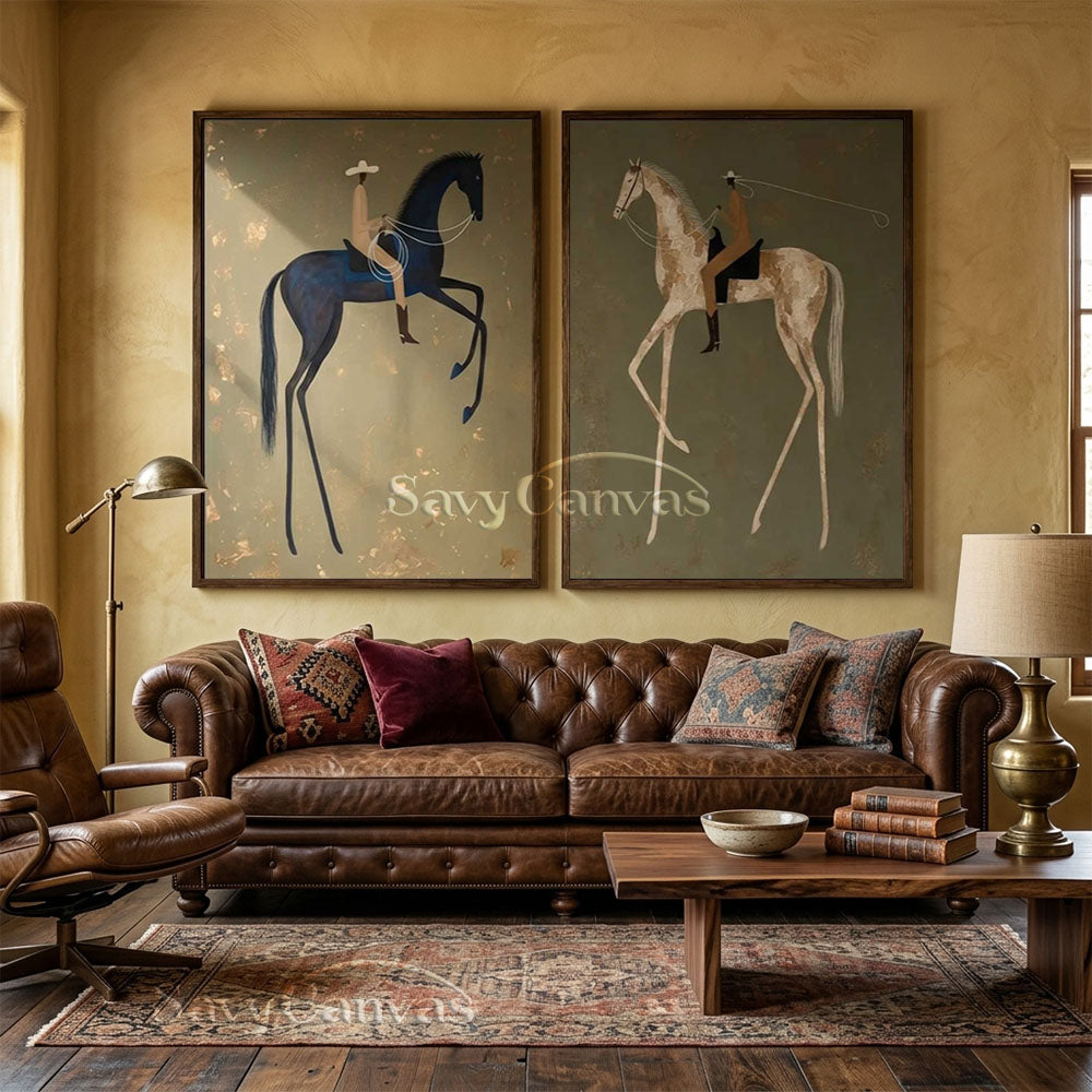 Modernism Equestrian Canvas Art | Retro Decor #SS 282