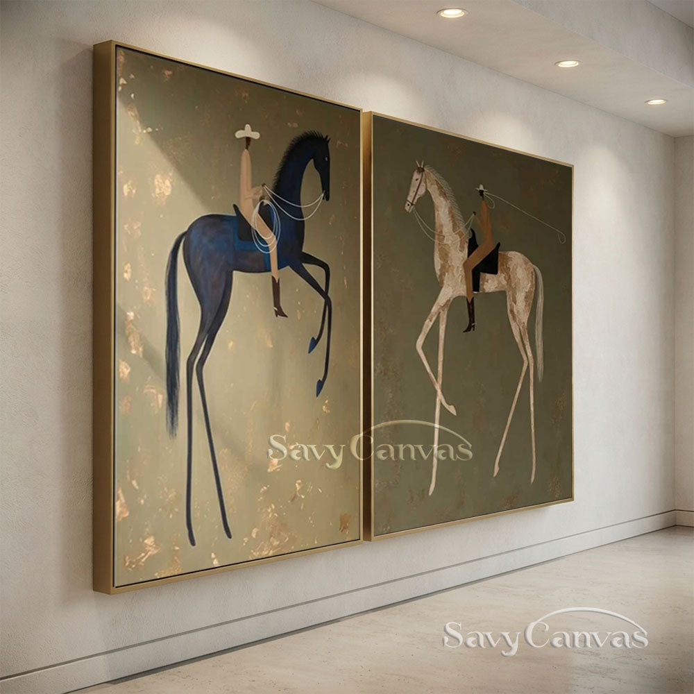 Modernism Equestrian Canvas Art | Retro Decor #SS 282
