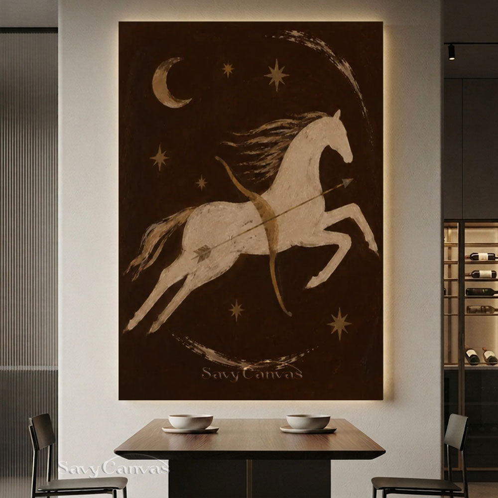 Lunar Horse Archer Fantasy Oil Handmade Painting #SS 244