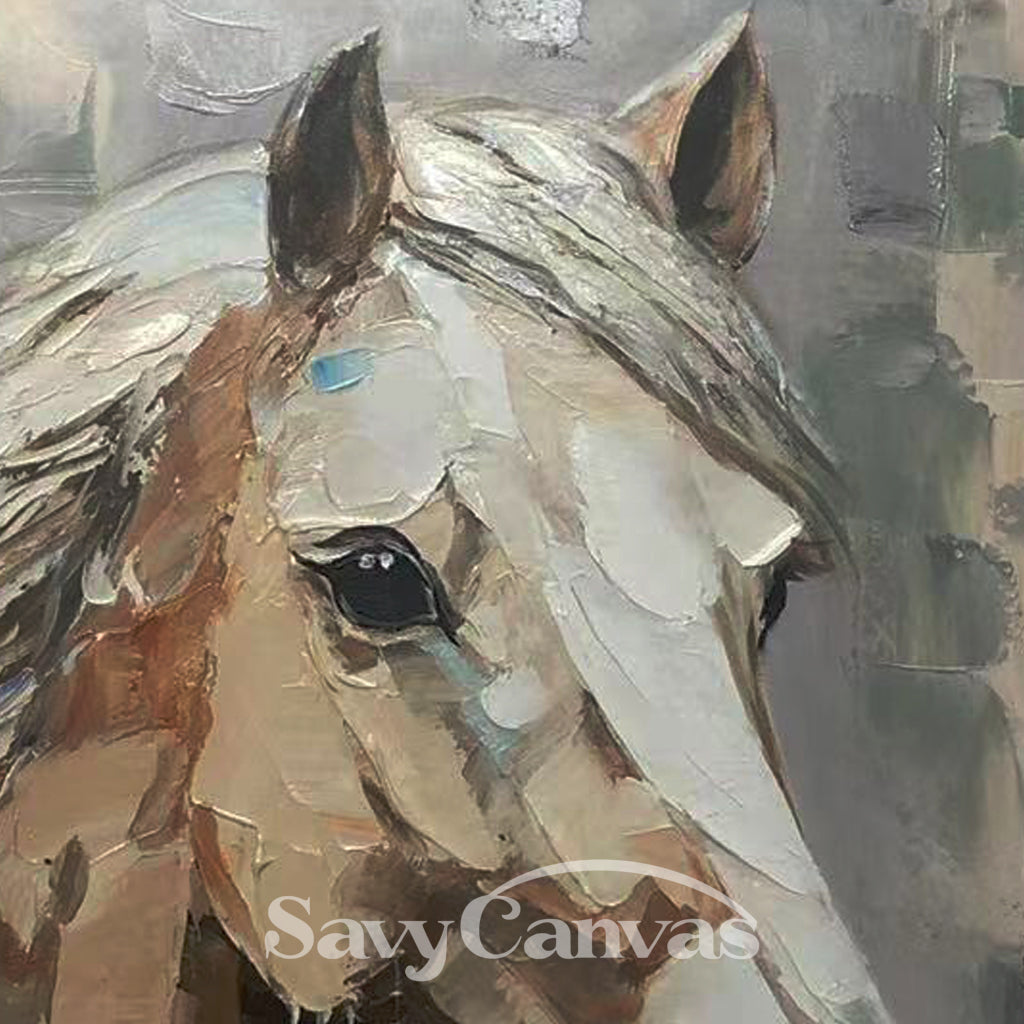 Soft Horse Artwork: Modern Neutral Animal Fine Art #ZZ 026
