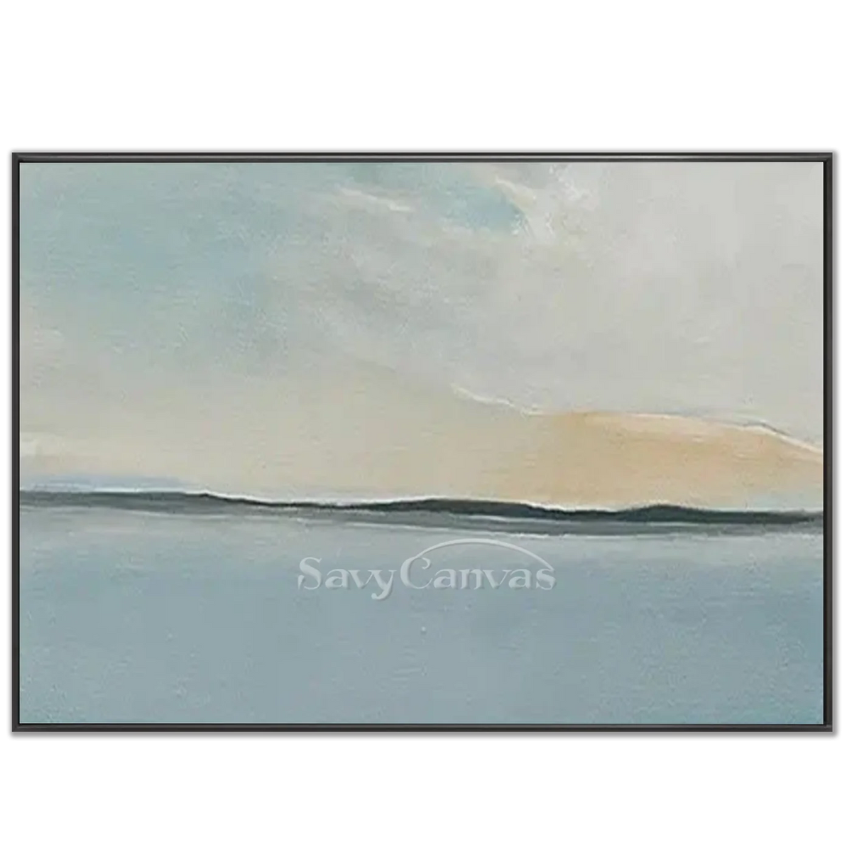 Calm Horizon Line Art | Large Abstract Seascape Painting #ZZ 054