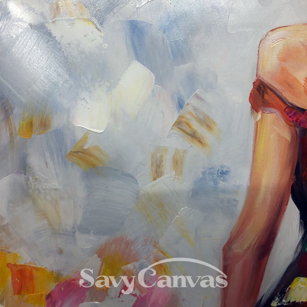 Colorful Abstract Woman Painting | Textured Vertical Canvas Art #ZZ 188