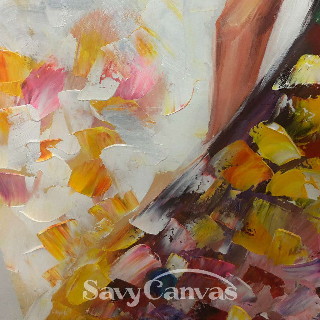 Colorful Abstract Woman Painting | Textured Vertical Canvas Art #ZZ 188