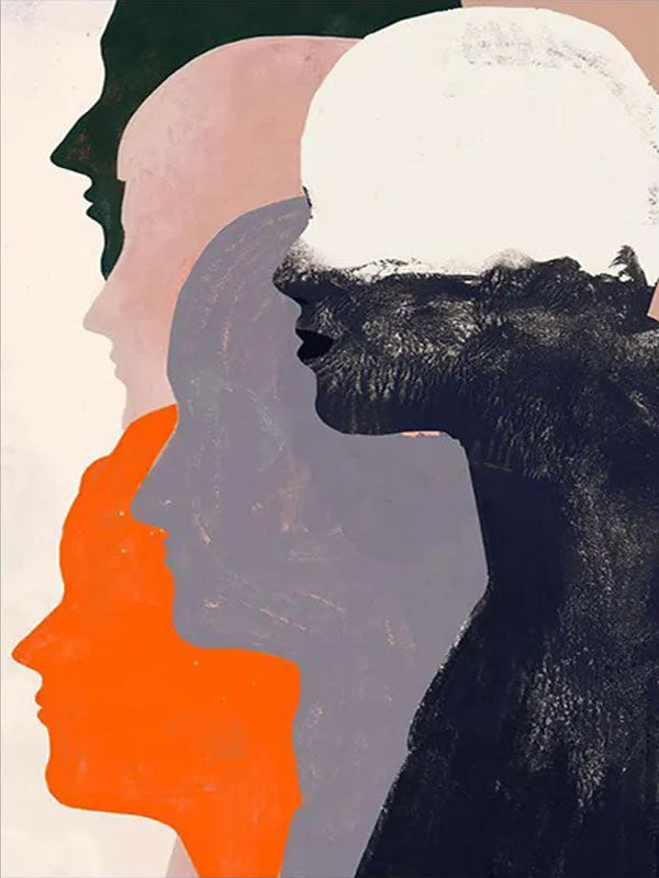 Abstract Silhouette Wall Art | Large Vertical Contemporary Painting #ZZ 193