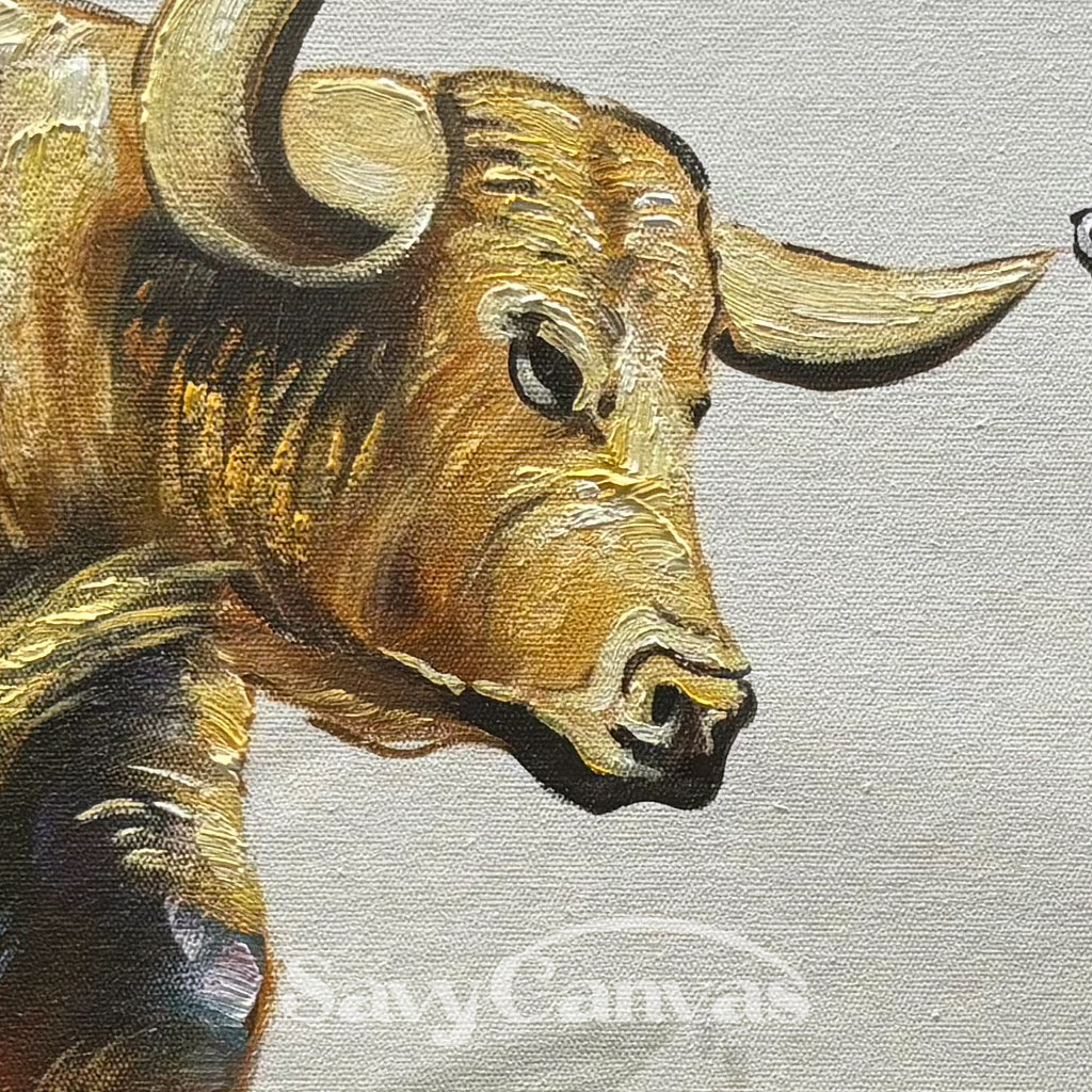 Expressive Bull vs Bear Art | Finance Office Wall Decor #ZZ 241