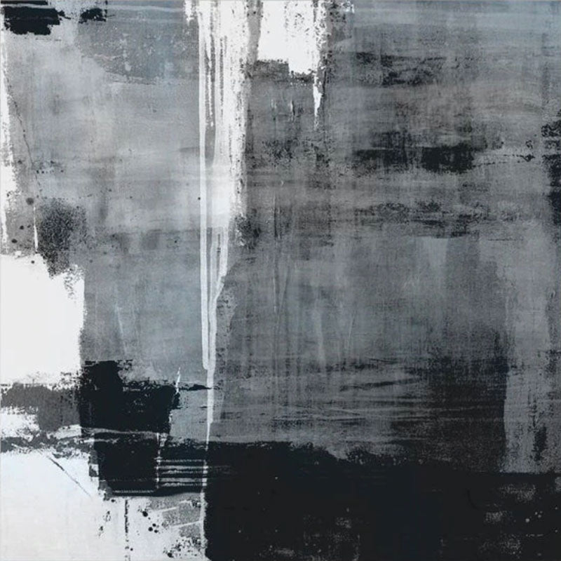 Monochromatic Abstract Art | Large Square Greyscale Painting #ZZ 266